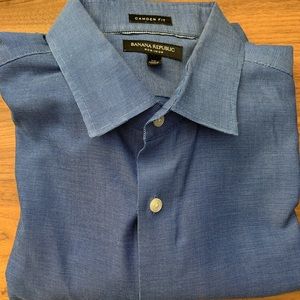 Blue fitted dress shirt from Banana Republic, size XL